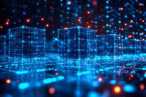 Futuristic Digital Blockchain Tech Concept for Innovation and Data Security Design photo