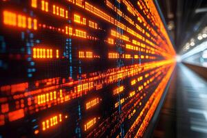 Digital Data Stream in Motion Abstract Futuristic Technology Background photo