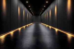 Futuristic Corridor with Ambient Lighting for Architectural Design photo