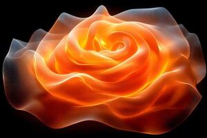 Elegant Abstract Orange Rose with Translucent Petals for Artistic Decor and Design photo