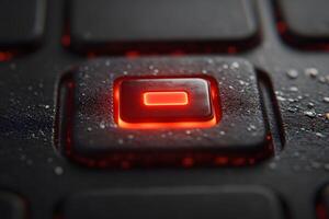 Illuminated Power Button on Wet Keyboard for Technology Design Concepts photo