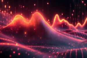 Abstract Digital Waveform with Vibrant Data Points for Technology and Innovation Design photo