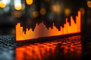 Digital Financial Growth Chart with Dynamic LED Display for Economic Analysis photo