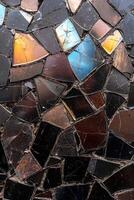 Abstract mosaic tile background with broken glass pieces photo