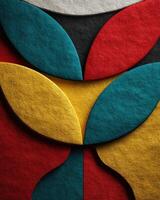 Abstract geometric pattern with colorful felt textures photo
