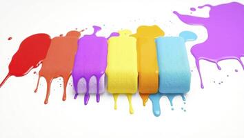 Colorful Paint Splatter Art on White Background photo