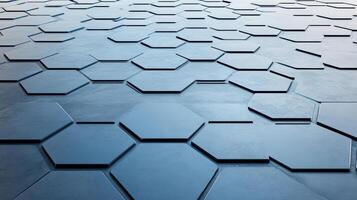 Hexagonal pattern of blue hexagons on a surface photo
