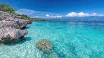 Beautiful beach in bali, indonesia photo