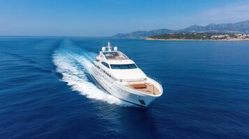 A white motor boat photo