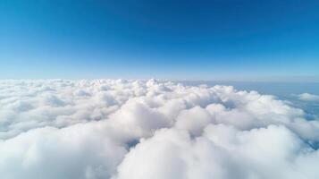 An aerial view of clouds from an airplane photo