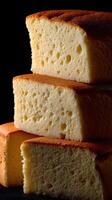Japanese bread cake with fluffy texture stacked for serving photo