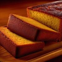 Delightful Japanese bread cake with rich golden texture photo