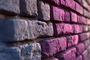 Colorful bricks create an artistic wall design in urban setting photo