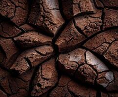 Cracked soil surface reveals detail of arid land conditions photo