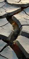 Cracked dry earth reveals the effects of drought in nature photo