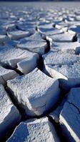 Cracked earth surface revealing dry landscape under sunlight photo