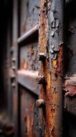 Rusty iron surface displays weathered textures and colors photo