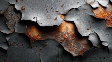 Rusty metal surface with peeling paint and corrosion photo