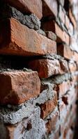 Brick wall showcasing texture and craftsmanship in construction photo