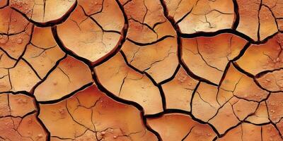 Dried earth surface shows cracks from lack of moisture photo