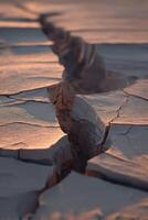 Ground split open revealing intricate cracks and textures photo