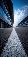 Race track view under a clear sky during the day photo