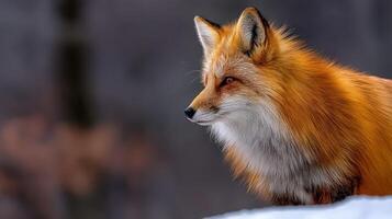 Elegant red fox observing surroundings in natural habitat photo