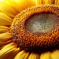 Close-up view of a vibrant sunflower in morning light photo