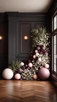 Elegant floral arrangement with balloons for wedding photo
