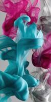 Colorful swirls of smoke create artistic patterns photo