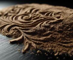 Intricate patterns created with fine brown powder photo