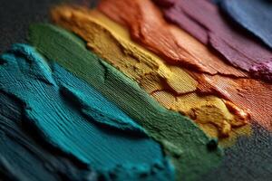 Vibrant paint colors arranged for artistic creation photo