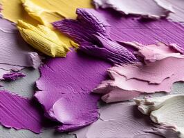 Colorful acrylic paint textures on a canvas photo