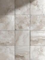 Modern neutral tiles create a serene atmosphere indoors photo