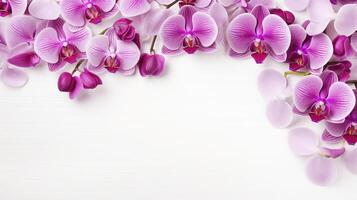 Beautiful Pink Orchids on White Background for Floral Design photo