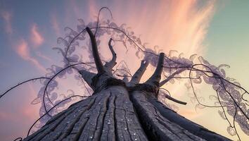 Tree Towards Pink Sky photo