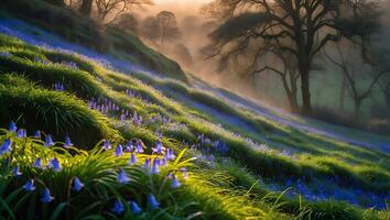 Bluebell Field in Morning Light photo