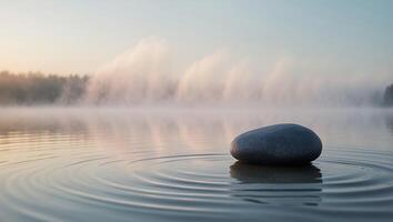Stone on Lake Ripple Water Surface - Ripples Landscape photo