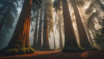 Giant Sequoia Tree in Forest Landscape photo