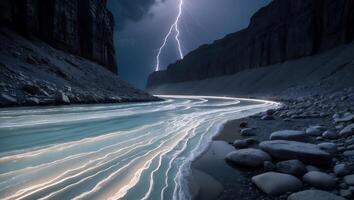 River Canyon Lightning Storm photo