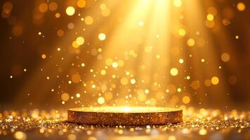 Shimmering Gold Background with Sparkles and Light Highlights photo