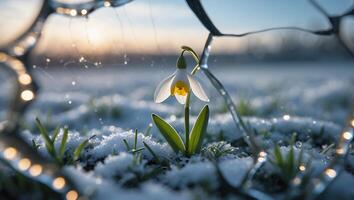 Snowdrop in Snow photo