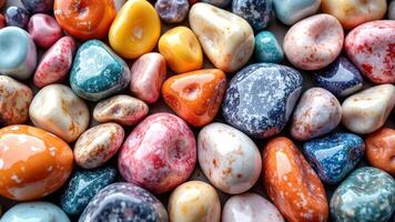 Colorful Pebbles and Stones in Vibrant Patterns and Unique Textures photo