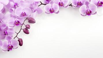 Purple orchid flowers on the white background photo