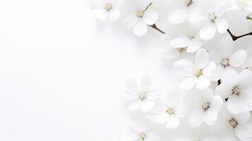 White flowers blank center on a white background photo