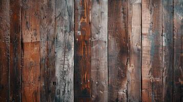 A close up of a wooden wall with some paint on it photo
