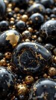 Luxurious Black and Gold Abstract Background with Textured Details photo