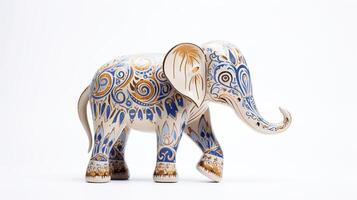 Beautifully Crafted Elephant Figurine with Intricate Patterns in Blue photo