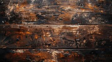Rustic Dark Wood Plank Surface with Texture and Natural Details photo