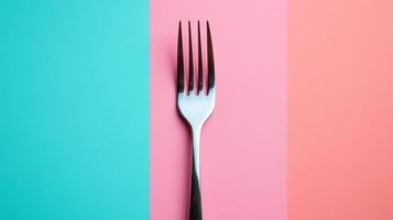Minimalist Fork and Knife on Colorful Background photo